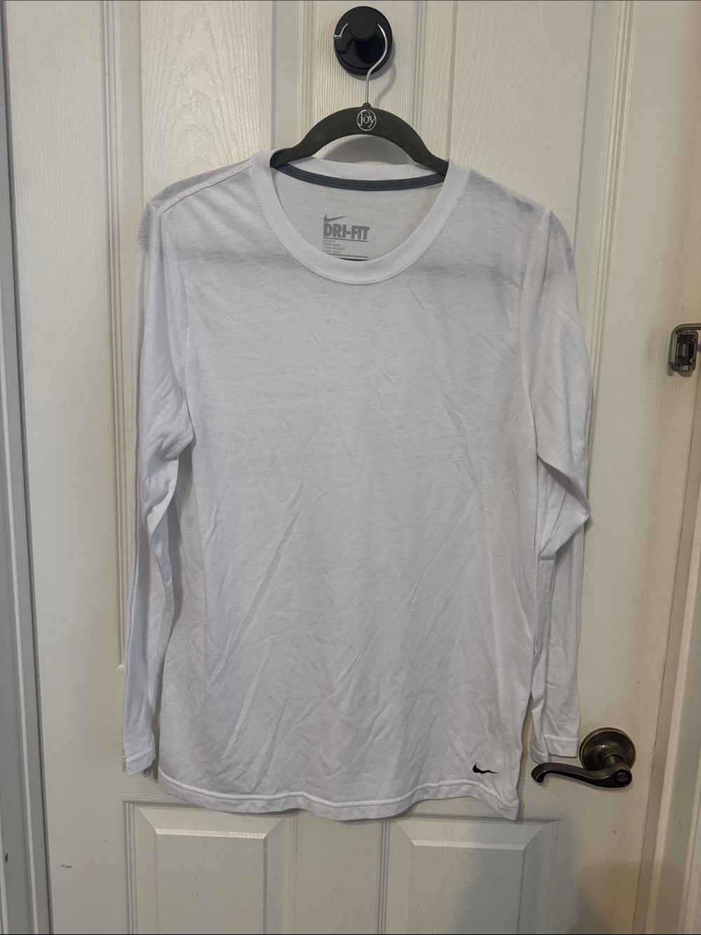 Nike White Long Sleeve Dri-FIT Crew Shirt
